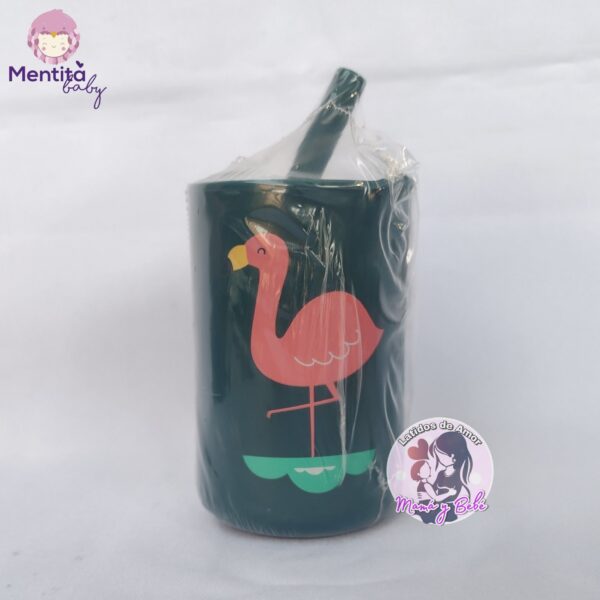 Vaso con Popote Flamingo